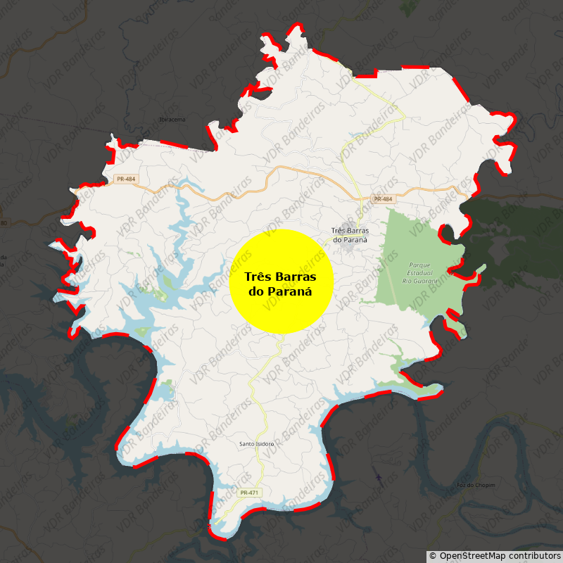 Imagem da Bandeira Três Barras do Paraná