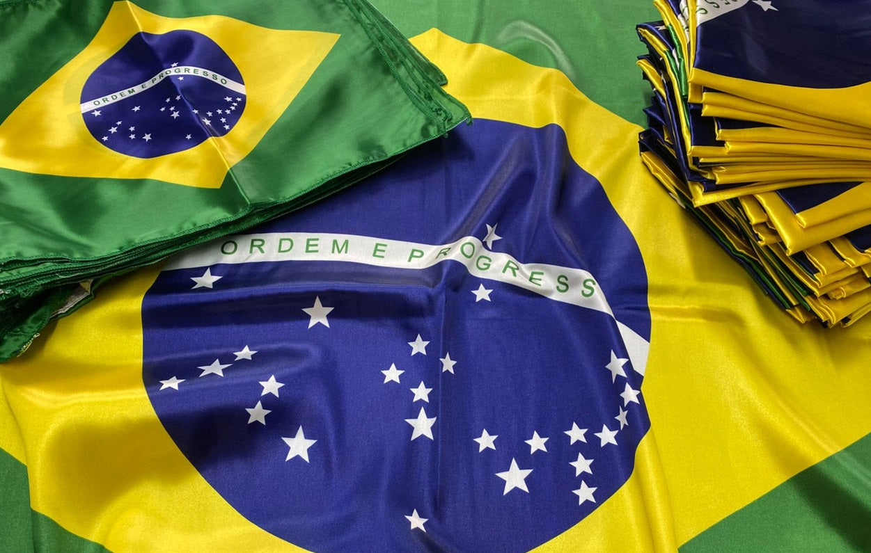 Bandeira do Brasil em Cetim - Torcida - Decoração